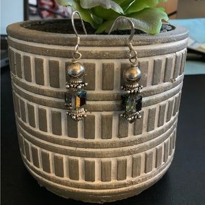 Silpada Swarovski Crystal and Sterling Silver Bead Earrings with French Wire